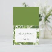Grüne Blätter Escort-Karte Einladung (Stehend Vorderseite)