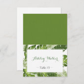 Grüne Blätter Escort-Karte Einladung (Vorne/Hinten)