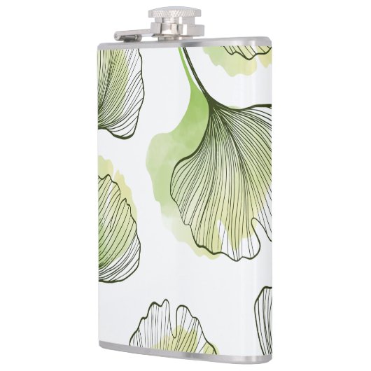 Grüne Blätter Flachmann (Links)