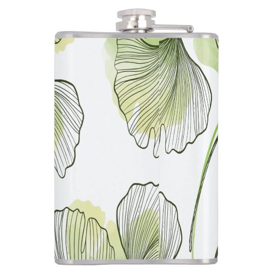 Grüne Blätter Flachmann (Rückseite)