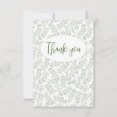 Grüne Blätter Flat Danke Karte (Vorderseite)