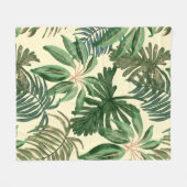 Grüne Blätter Fleecedecke (Vorderseite (Horizontal))