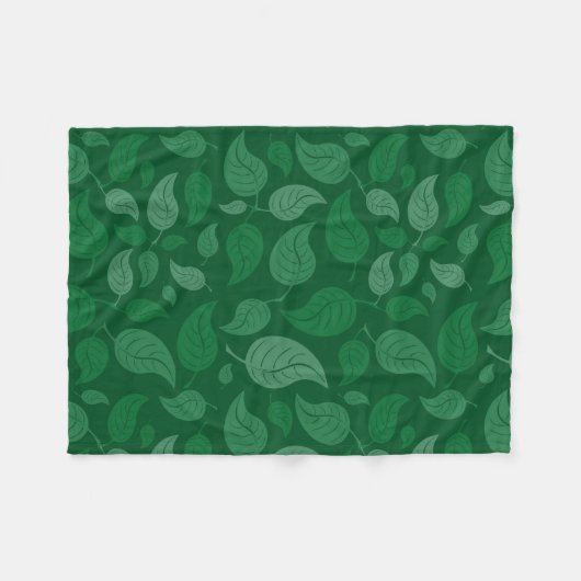 Grüne Blätter Fleecedecke (Vorderseite (Horizontal))