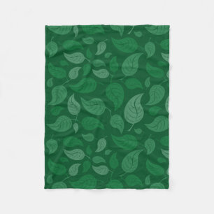 Grüne Blätter Fleecedecke