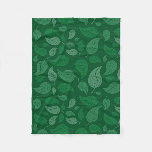 Grüne Blätter Fleecedecke (Vorderseite)