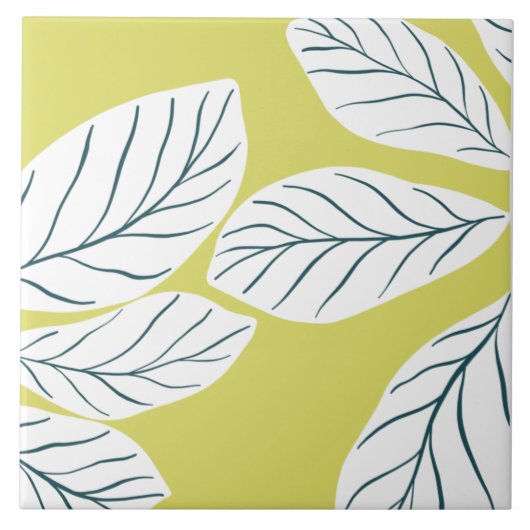 Grüne Blätter Fliese (Vorderseite)