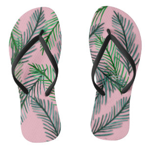 Grüne Blätter Flip Flops Badesandalen