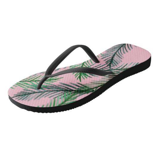 Grüne Blätter Flip Flops Badesandalen (Schrägansicht)