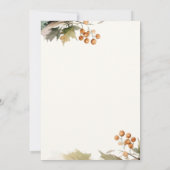 Grüne Blätter Foliage Rustikales Erntedank Dinner Einladung (Rückseite)