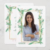 Grüne Blätter Foto Einladung (Vorne/Hinten)