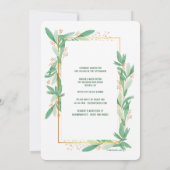 Grüne Blätter Foto Einladung (Rückseite)