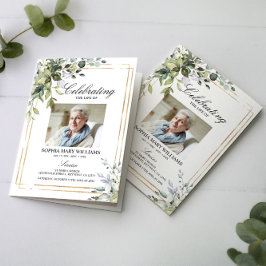 Grüne Blätter Foto Gedenkfeierprogramme Karte