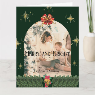 Grüne Blätter Foto Jahreszeiten fröhliche Weihnach Karte