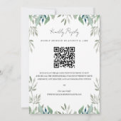 Grüne Blätter Frame QR Code UAWG Wedding Einladung (Rückseite)