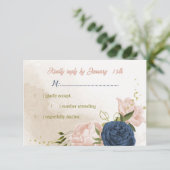 Grüne Blätter für Blume mit Meerschweinchen RSVP Karte (Stehend Vorderseite)