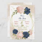 Grüne Blätter für Blume mit Meerschweinchen Save The Date (Vorne/Hinten)