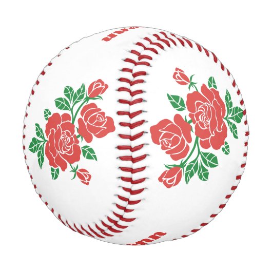 Grüne Blätter für Blumenbeete Rote Rosen Baseball (Schrägansicht)