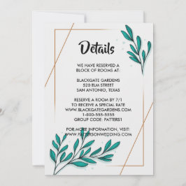 Grüne Blätter für Blumengoldstreifen Einladung