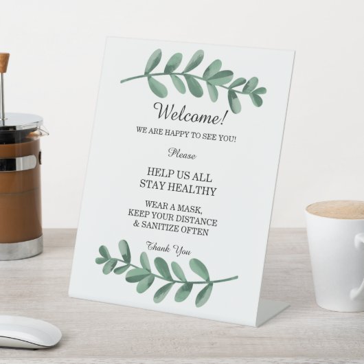 Grüne Blätter für Hochzeiten Sockelschild (In SItu)