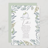 Grüne Blätter für Hochzeitssitze Einladung (Vorne/Hinten)