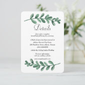 Grüne Blätter für Hochzeitsstipps Ankündigung (Stehend Vorderseite)