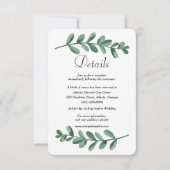 Grüne Blätter für Hochzeitsstipps Ankündigung (Vorderseite)