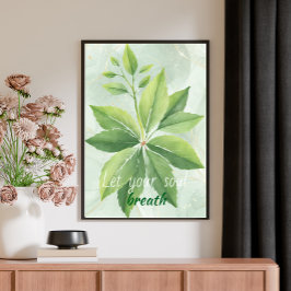 Grüne Blätter für Wasserfarben Botanisches Poster