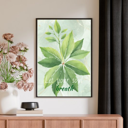 Grüne Blätter für Wasserfarben Botanisches Poster