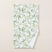 Grüne Blätter für weiche Wasserfarbe Badhandtuch Set (Handtuch)