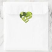 Grüne Blätter für Weintrauben Herz-Aufkleber (Tasche)