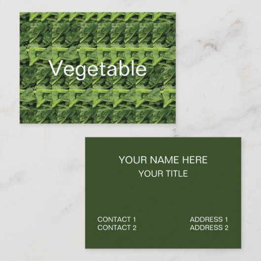 Grüne Blätter Gemüse Visitenkarte (Vorne/Hinten)