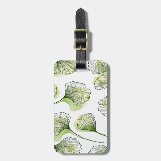 Grüne Blätter Gepäckanhänger (Vorderseite vertikal)
