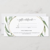 Grüne Blätter - Geschenkgutschein (Rückseite)