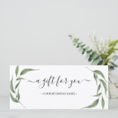 Grüne Blätter Geschenkgutschein (Stehend Vorderseite)