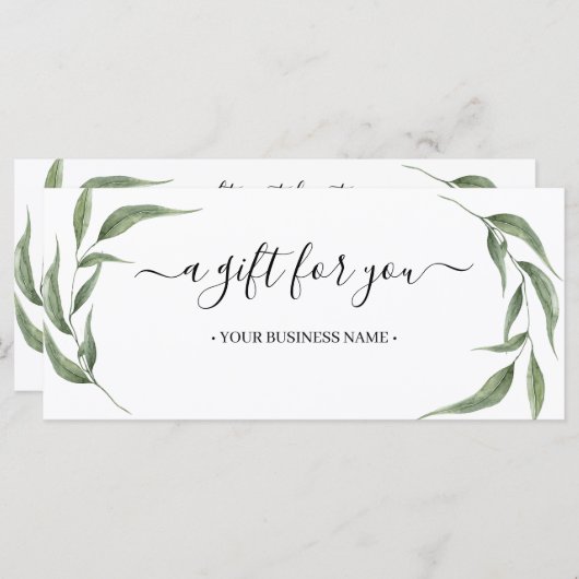 Grüne Blätter Geschenkgutschein (Vorne/Hinten)