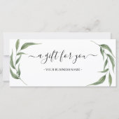 Grüne Blätter Geschenkgutschein (Vorderseite)
