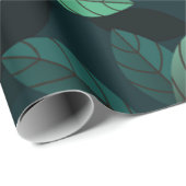 Grüne Blätter Geschenkpapier (Rolleneckpunkt)