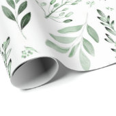 Grüne Blätter Geschenkpapier (Rolleneckpunkt)