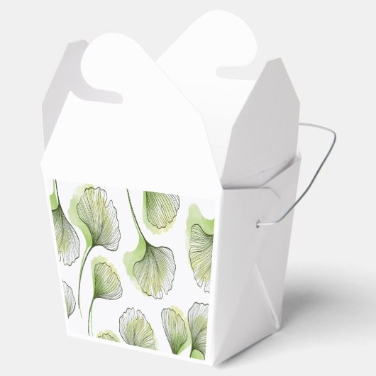 Grüne Blätter Geschenkschachtel (Geöffnet)