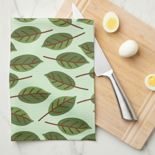 Grüne Blätter Geschirrtuch (Viertel Falte)
