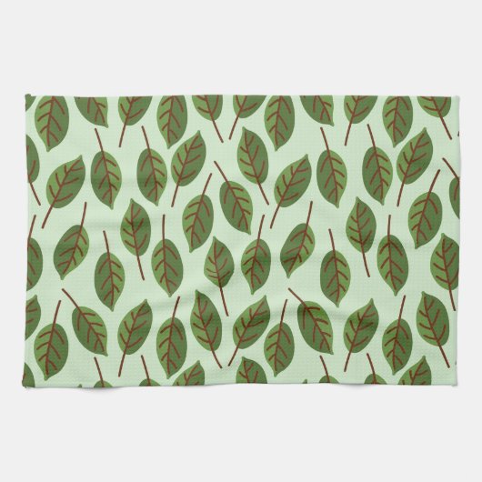 Grüne Blätter Geschirrtuch (Horizontal)
