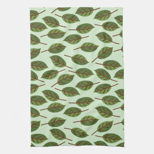 Grüne Blätter Geschirrtuch (Vertikal)