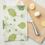 Grüne Blätter Geschirrtuch (Viertel Falte)