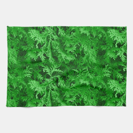 Grüne Blätter Geschirrtuch (Horizontal)