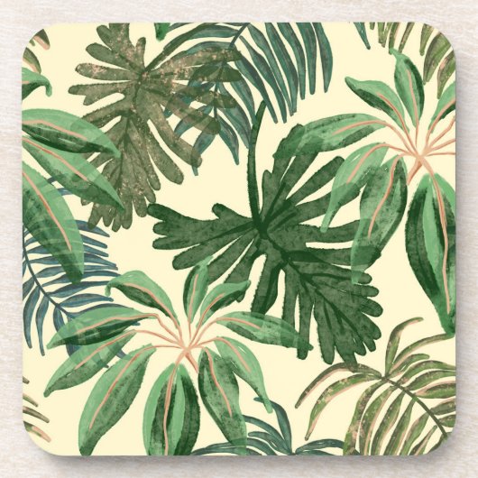 Grüne Blätter Getränkeuntersetzer (Vorderseite)