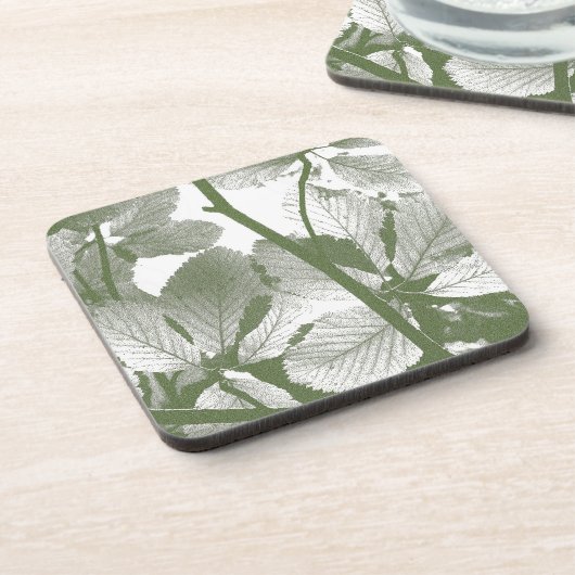 GRÜNE BLÄTTER GETRÄNKEUNTERSETZER (Linke Seite)