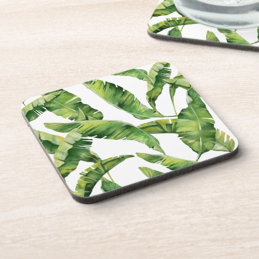 Grüne Blätter Getränkeuntersetzer (Linke Seite)