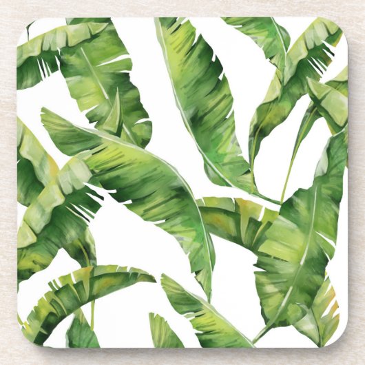 Grüne Blätter Getränkeuntersetzer (Vorderseite)