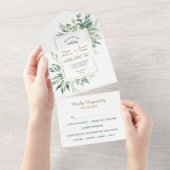 Grüne Blätter Gold Frame Foto Vorlage Alle in eine (Abreißen)