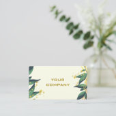 Grüne Blätter Gold Kleider Rahmen Moderne Beruflic Visitenkarte (Stehend Vorderseite)